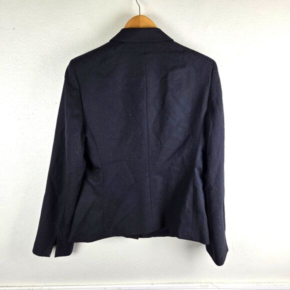 Women's Saks Fifth Aveune Wool Abstract Leaf Elegant Black Women's Blazer Sz 14 - Picture 7 of 11